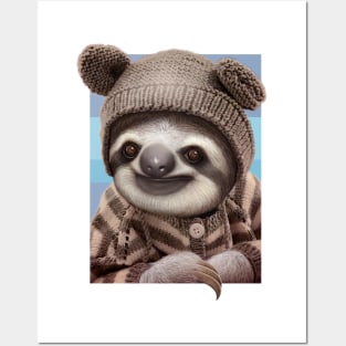 baby sloth wearing sweater Posters and Art